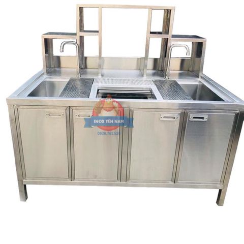  Quầy pha chế inox 1m8 2 vòi 