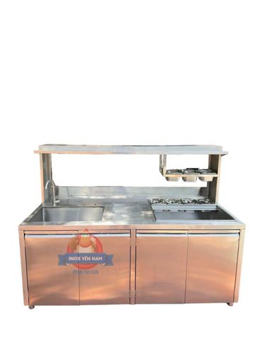  Quầy pha chế inox 1m8 5 khay topping 