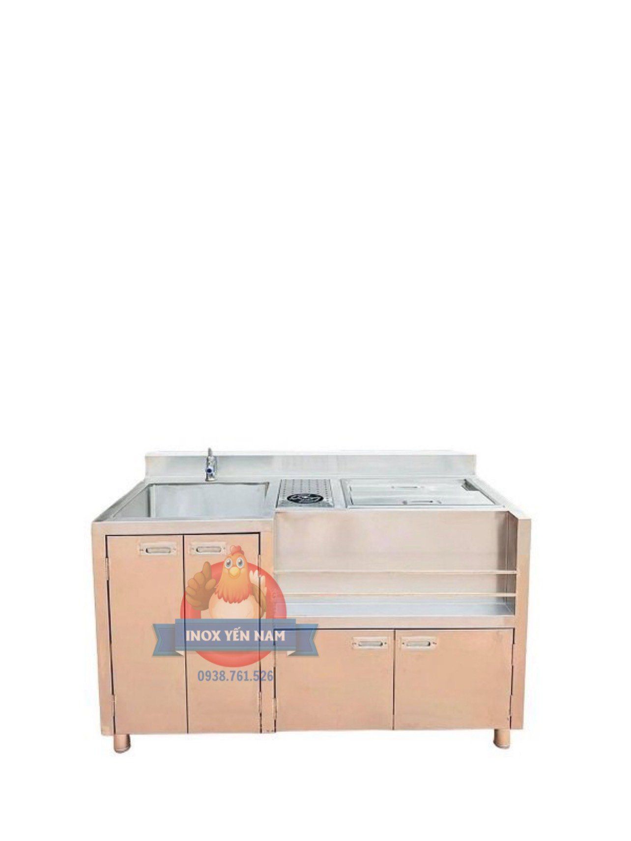  Quầy pha chế inox 1m4 1 hộc 