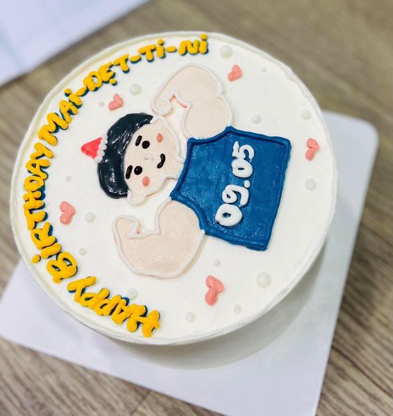  Bánh Kem Bắp vẽ anh chàng cơ bắp 