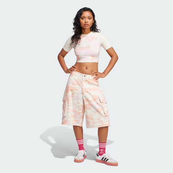 Áo Baby Tee adidas hoạ tiết Camo Nữ - JI5739