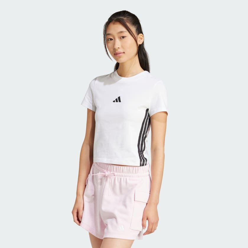 Áo Baby Tee adidas Essentials 3 sọc Nữ - JE1239