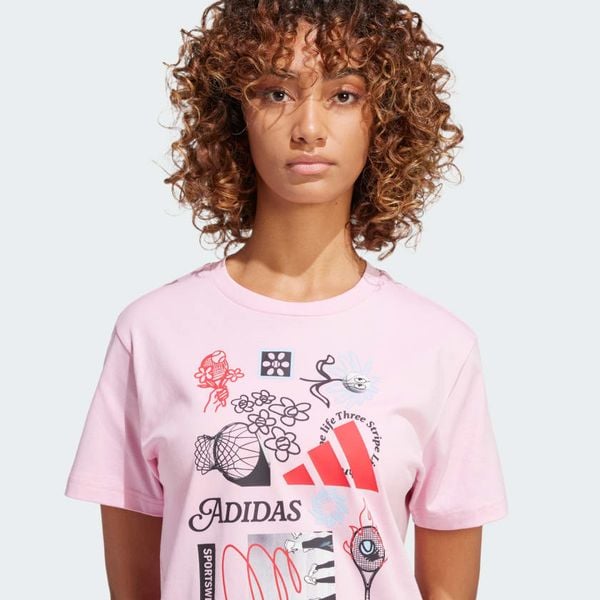 Áo T-shirt adidas Graphic Codes Photoreal Nữ - JJ4069