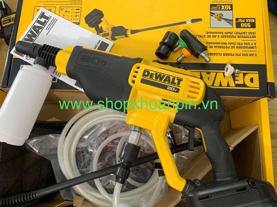 RỬA XE DEWALT DCPW550B 20V MAX 550-PSI