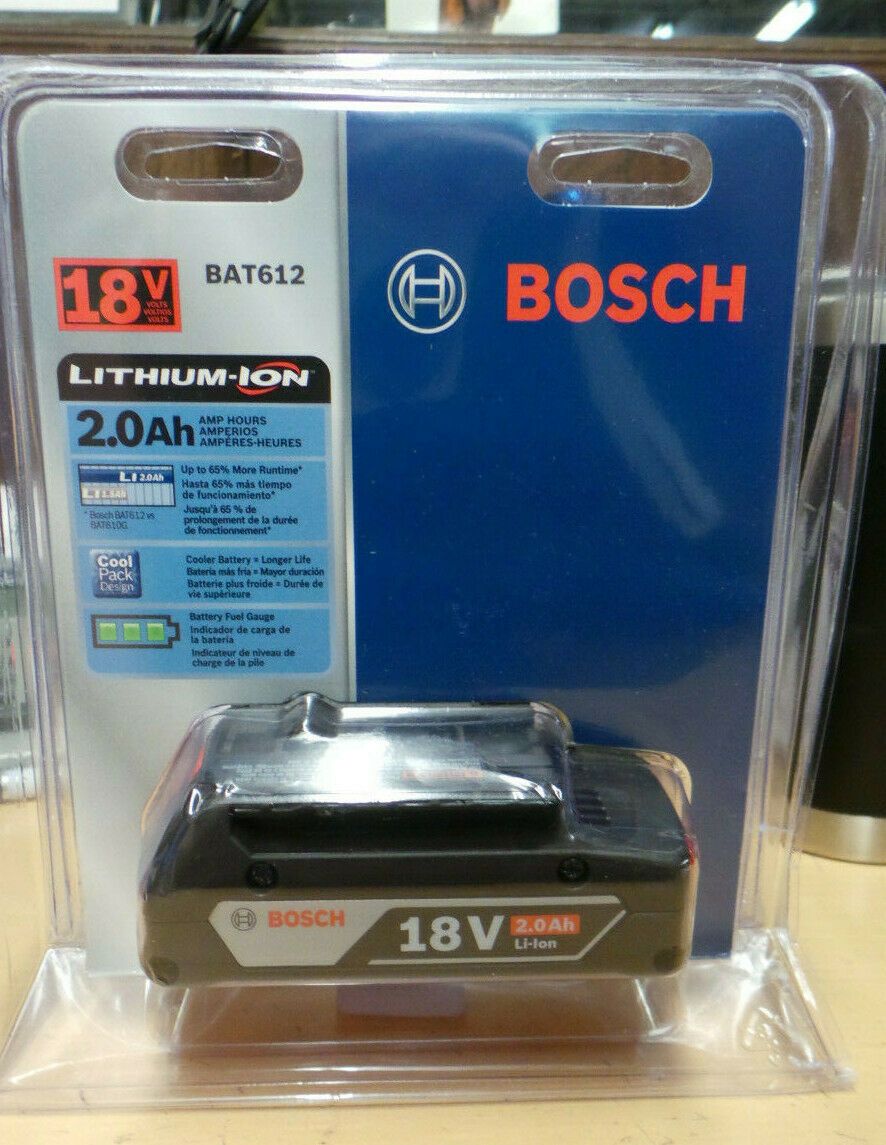 PIN 18V/2.0AH BOSCH BOSCH BAT612 18V 18 VOLT 2.0AH 36.0WH PIN LI-ION PIN BOSCH 18V LITHIUM NHẬP MỸ