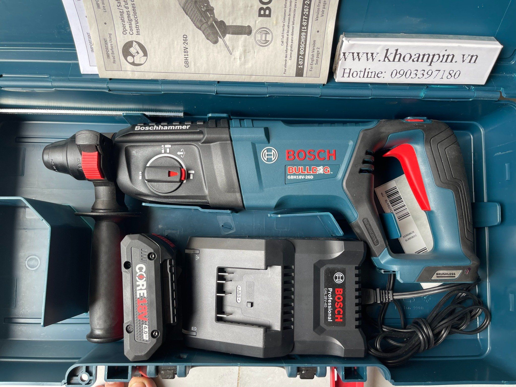 May khoan be tong Bosch GBH 18V 26D BL May Khoan Pin Tung Power Tool