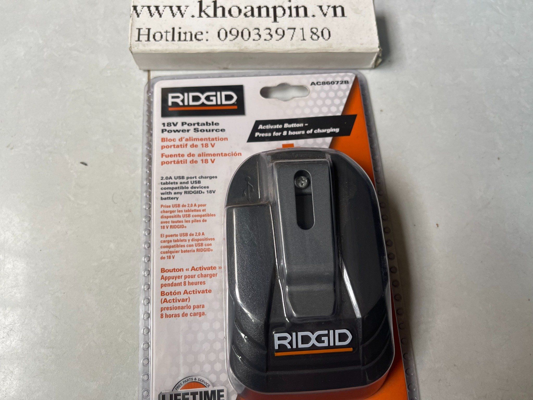 Dock s c Ridgid AC86072B May Khoan Pin Tung Power Tool