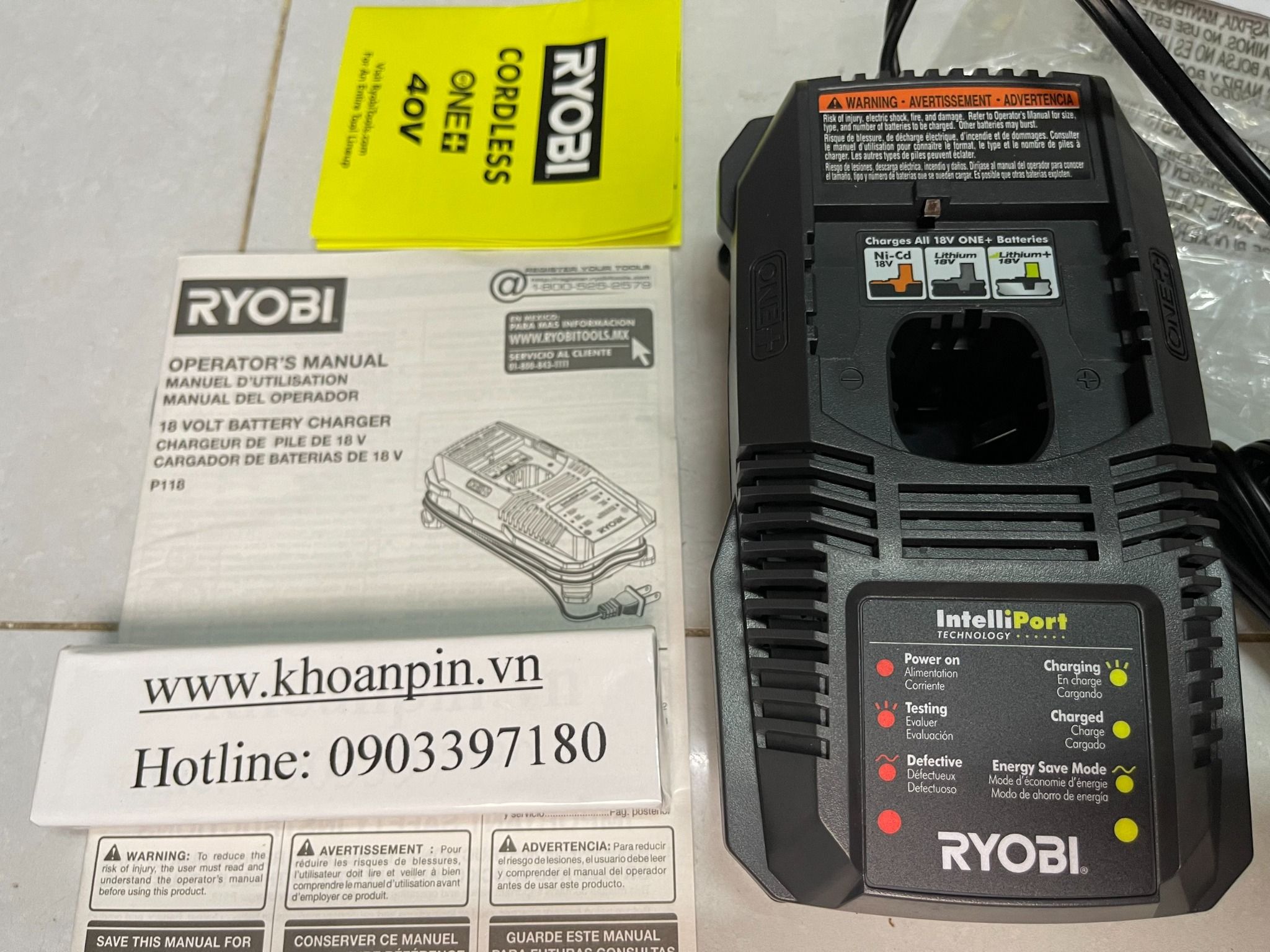 Sạc pin Ryobi