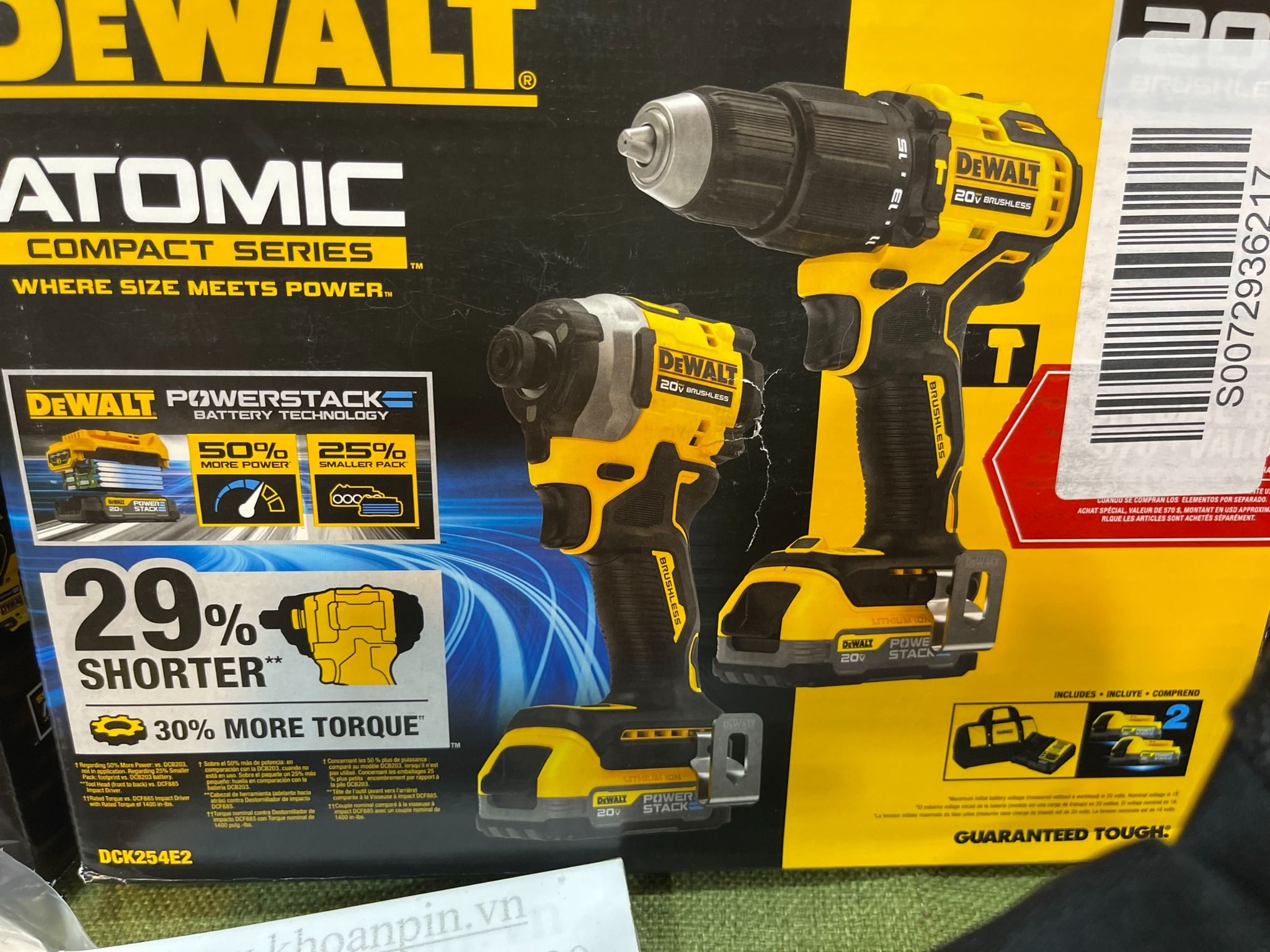 Combo máy khoan máy vặn vít Dewalt DCF254E2