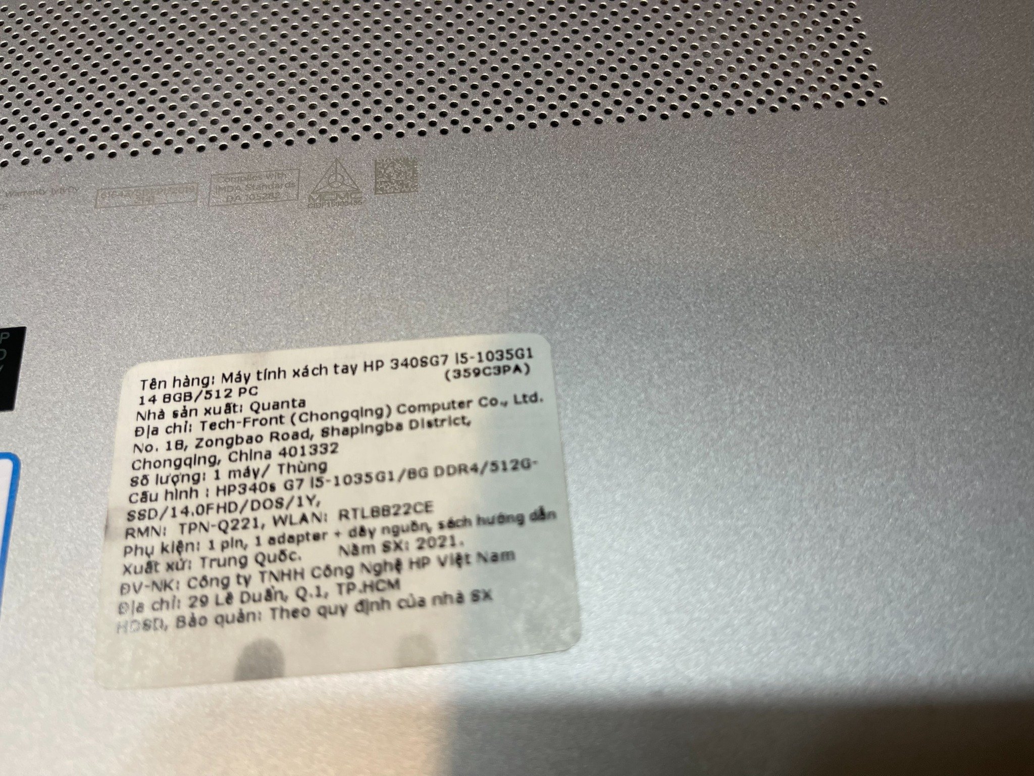 Laptop HP 340s G7 i5 1035G1/8GB/512GB/Win10 (36A35PA) – khoanpin.vn