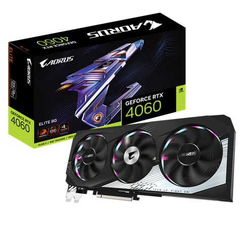  VGA GIGABYTE AORUS GeForce RTX™ 4060 ELITE 8G (GV-N4060AORUS E-8GD) 