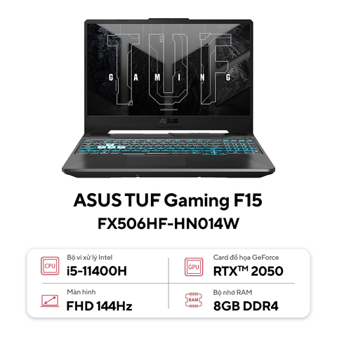  Laptop ASUS TUF Gaming F15 FX506HF-HN014W (Intel Core i5, RTX 2050) 