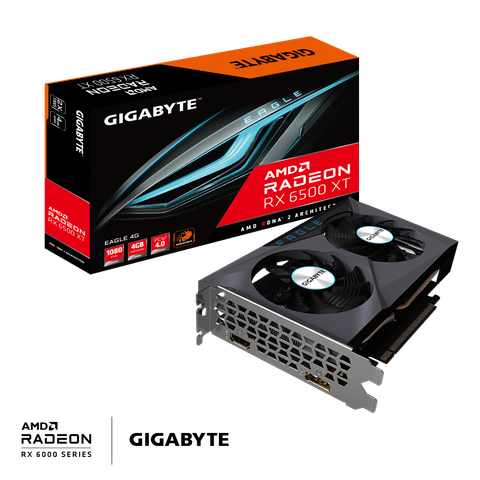  VGA Gigabyte Radeon™ RX 6500 XT EAGLE 4G (GV-R65XTEAGLE-4GD) 