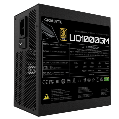  Nguồn máy tính GIGABYTE UD1000GM / UD1000GM PG5 - 80 Plus Gold - Full Modular (1000W) 