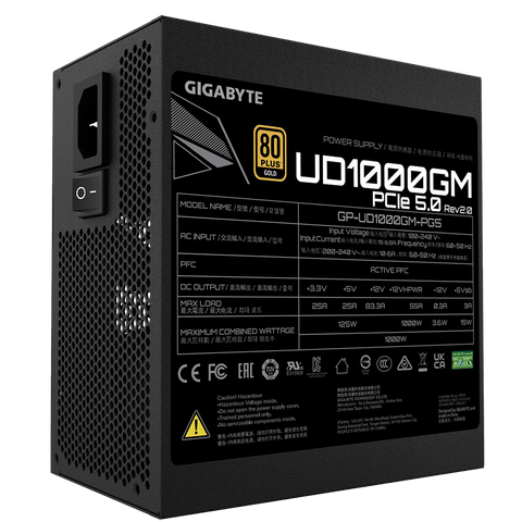  Nguồn máy tính GIGABYTE UD1000GM / UD1000GM PG5 - 80 Plus Gold - Full Modular (1000W) 