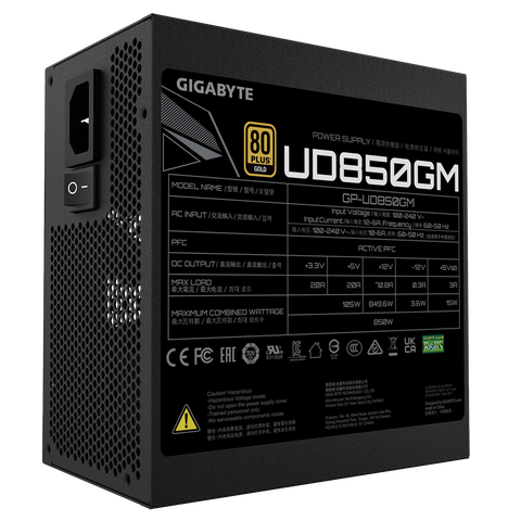 Nguồn máy tính GIGABYTE UD850GM / UD850GM PG5 - 80 Plus Gold - Full Modular (850W) 