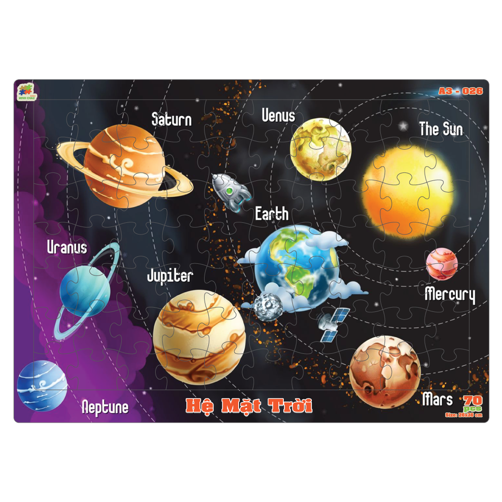  Xếp hình bảng A3-70 mảnh Hệ mặt trời 