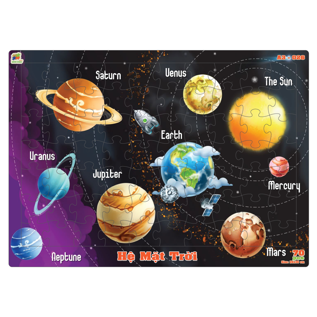  Xếp hình bảng A3-70 mảnh Hệ mặt trời 