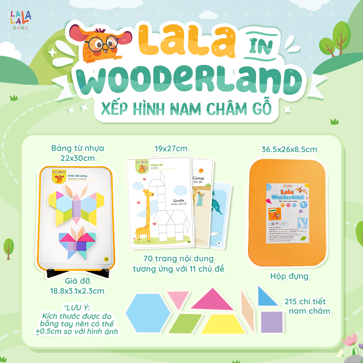  Xếp hình gỗ nam châm Lala wooderland 278 chi tiết 