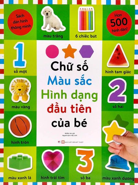  Sách dán hình thông minh - Chữ số ,Màu sắc , Hình dạng đầu tiên của bé 