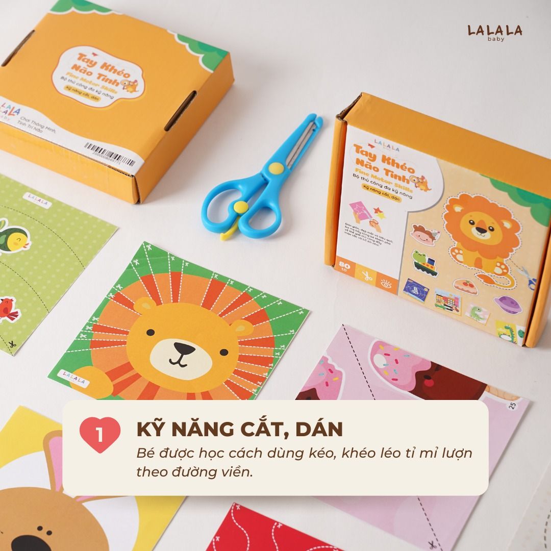  Bộ đồ chơi thủ công cắt dán, gấp giấy, tô màu Lalala baby 