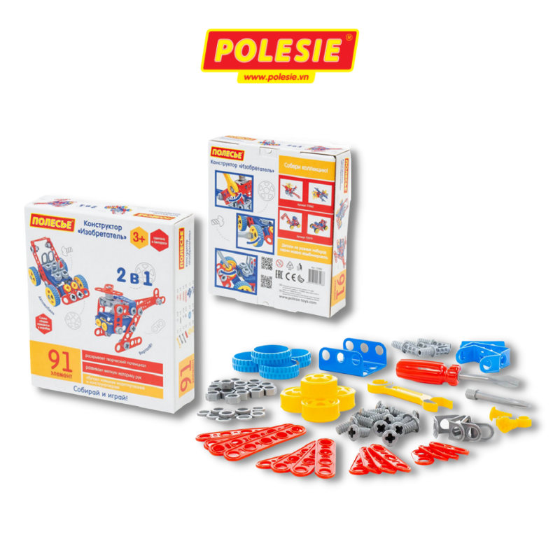  Bộ đồ chơi lắp ghép kỹ sư 91 chi tiết Polesie hàng Châu Âu 