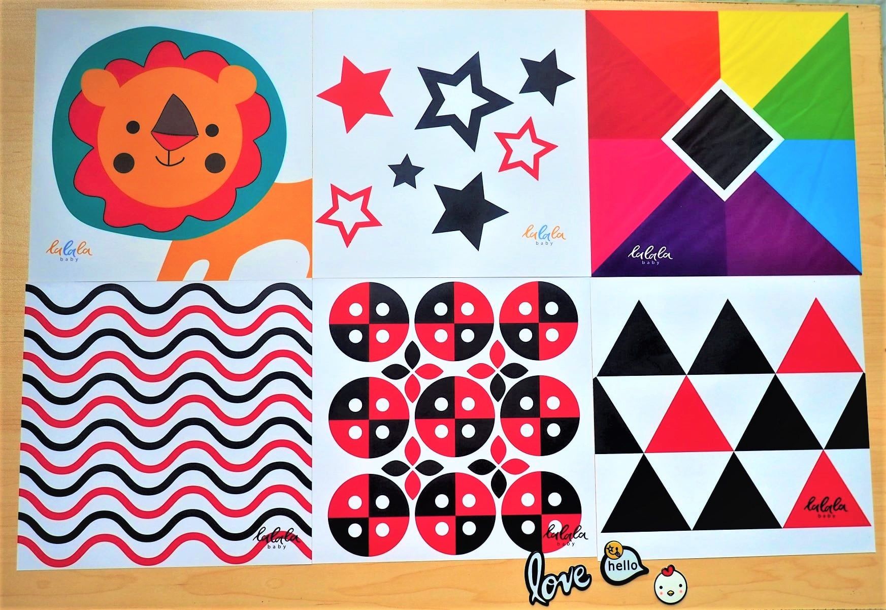  Thẻ decal dán tường kích thích thị giác cho trẻ sơ sinh, thương hiệu Lalala baby 