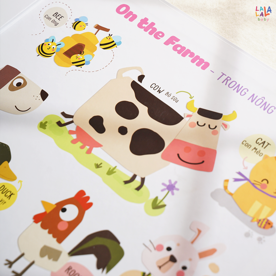  Bảng gấp thông thái song ngữ Lalala baby 96x50cm 