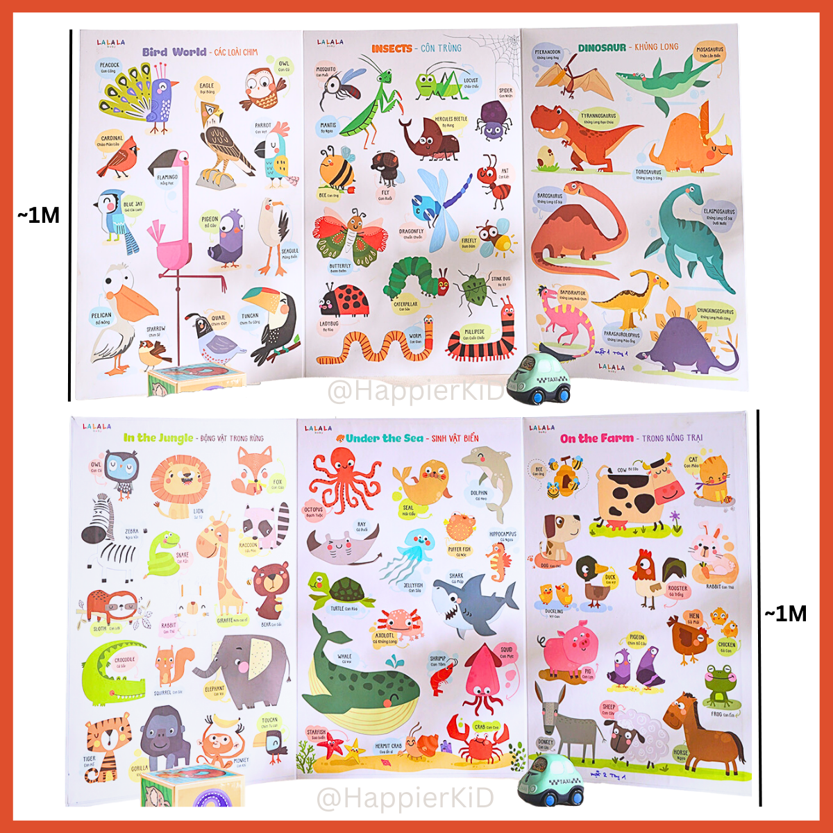  Bảng gấp thông thái song ngữ Lalala baby 96x50cm 