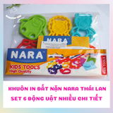  Bộ 6 khuôn nặn đất sét tạo hình động vật 3D MO-BM NARA Thái Lan,  tặng sách hướng dẫn 
