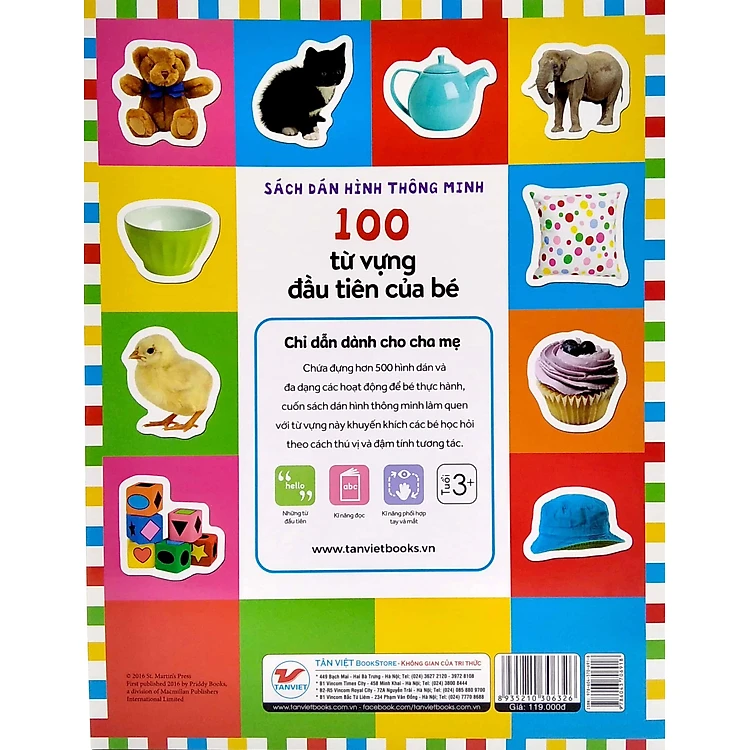  Sách dán hình thông minh - 100 từ vựng đầu tiên của bé 
