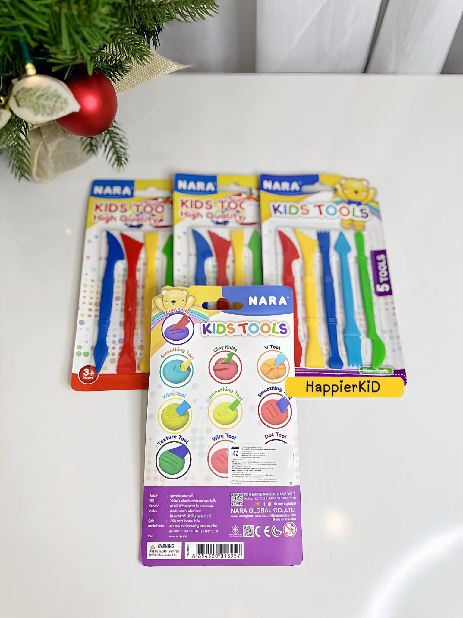  Bộ 5 dụng cụ cắt tạo hình đất sét Nara Thái Lan - hai đầu, bo góc an toàn cho bé 