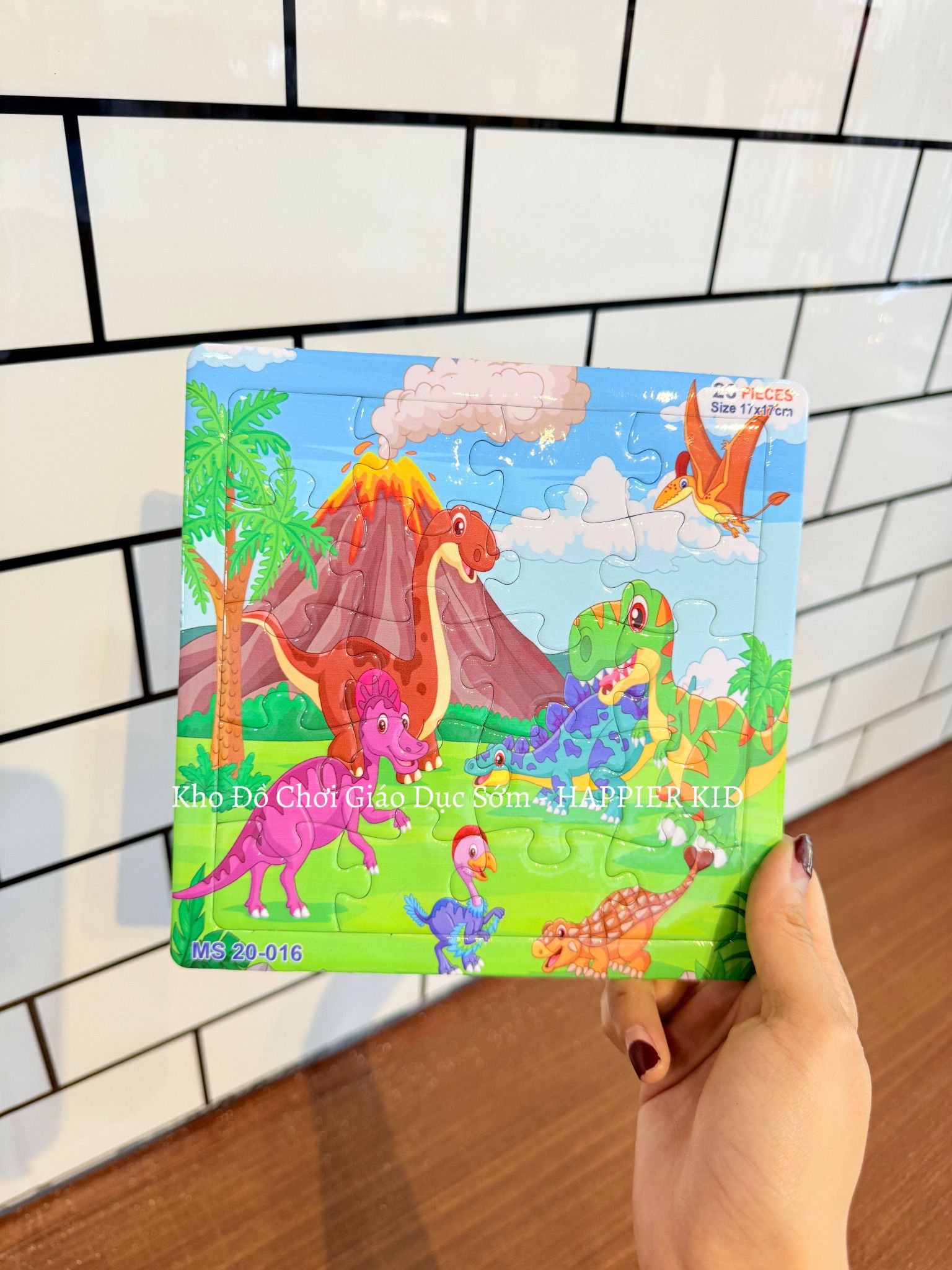  Đồ chơi xếp hình Minh Châu 20 mảnh Khủng Long 17x17cm 