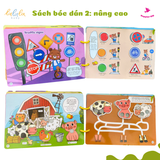  Học liệu bóc dán beezi book montessori Lalala baby nhiều chủ đề đa dạng, song ngữ Anh Việt 