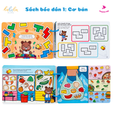  Học liệu bóc dán beezi book montessori Lalala baby nhiều chủ đề đa dạng, song ngữ Anh Việt 