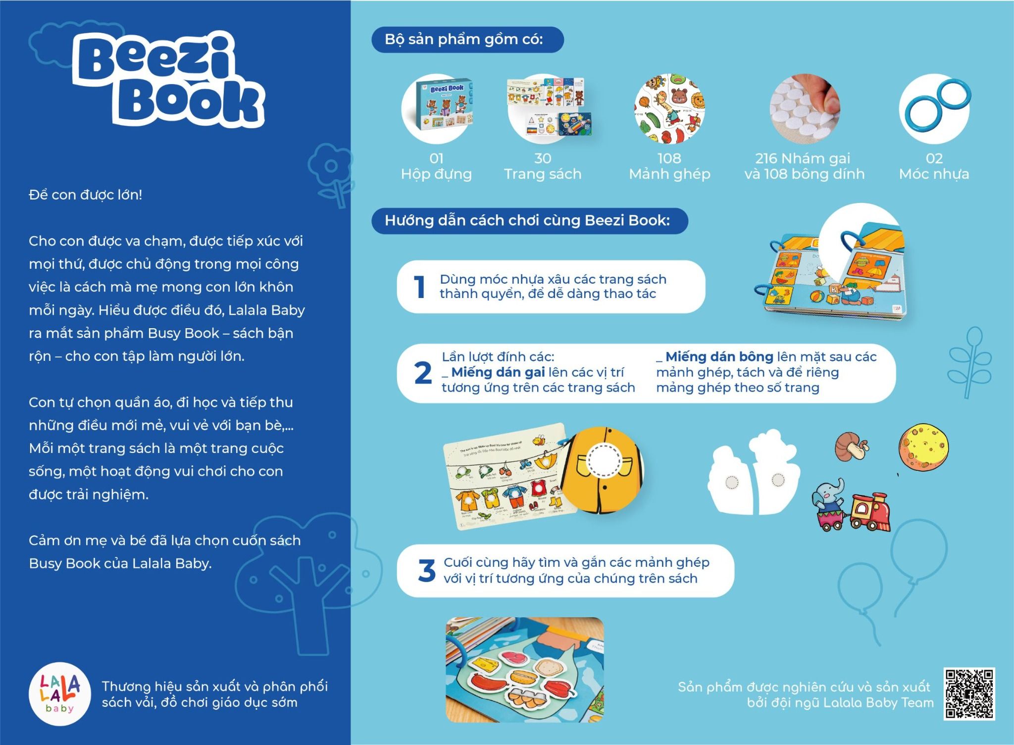  Học liệu bóc dán beezi book montessori Lalala baby nhiều chủ đề đa dạng, song ngữ Anh Việt 