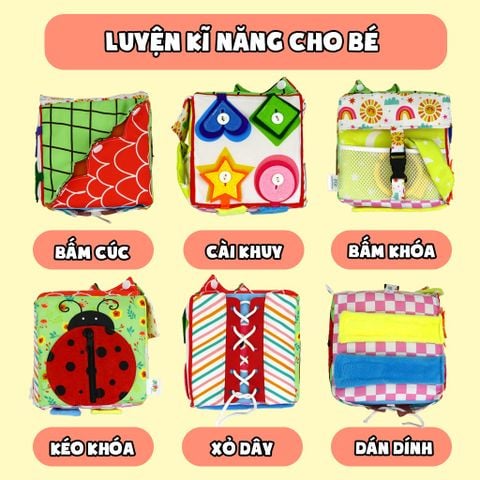  Khối vải bận rộn Busy Toys Montessori cho bé từ 2 tuổi Pipovietnam 