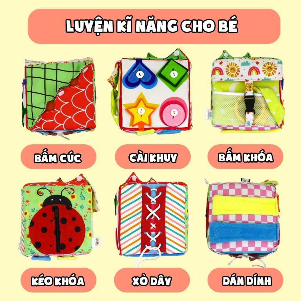  Khối vải bận rộn Busy Toys Montessori cho bé từ 2 tuổi Pipovietnam 