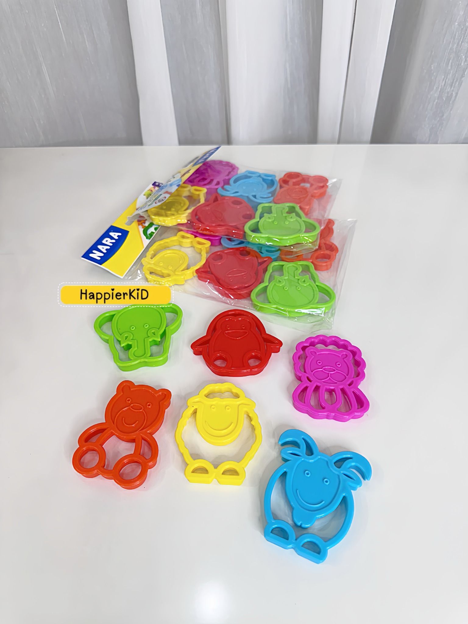  Bộ 6 khuôn nặn đất sét tạo hình động vật 3D MO-BM NARA Thái Lan,  tặng sách hướng dẫn 