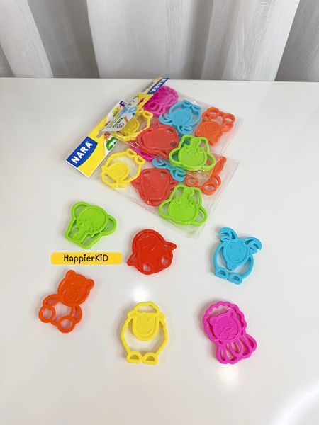  Bộ 6 khuôn nặn đất sét tạo hình động vật 3D MO-BM NARA Thái Lan,  tặng sách hướng dẫn 