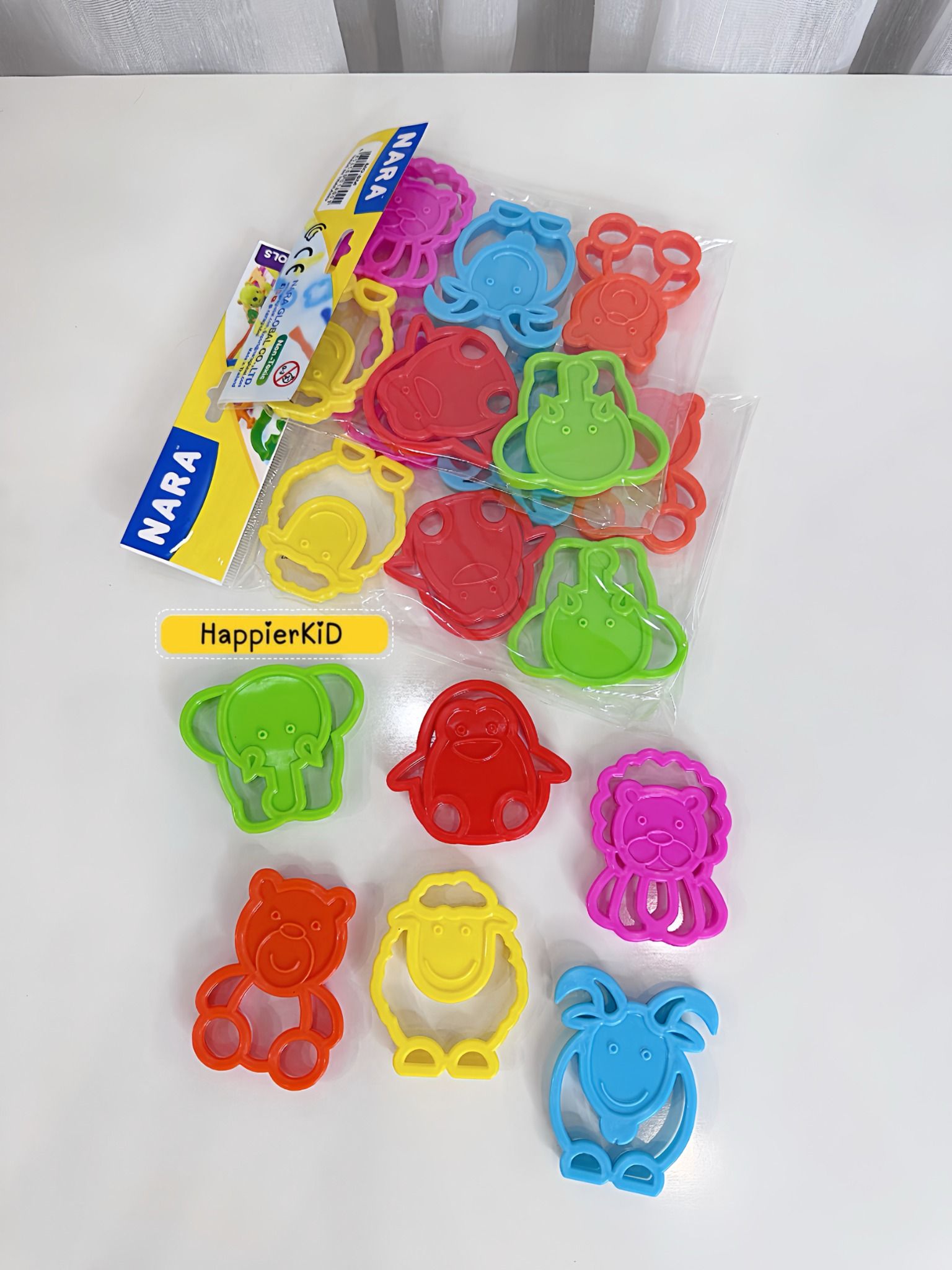  Bộ 6 khuôn nặn đất sét tạo hình động vật 3D MO-BM NARA Thái Lan,  tặng sách hướng dẫn 