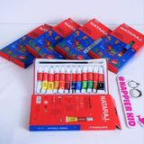  Hộp 12 tuýp màu nước 5 ml, tặng kèm 1 cọ tô màu Nataraj 404486 