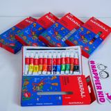  Hộp 12 tuýp màu nước 5 ml, tặng kèm 1 cọ tô màu Nataraj 404486 