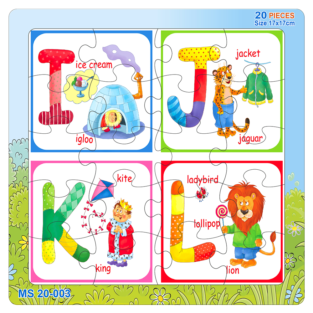  Xếp hình 20 mảnh: Bảng chữ cái ( đủ từ a-z ) 