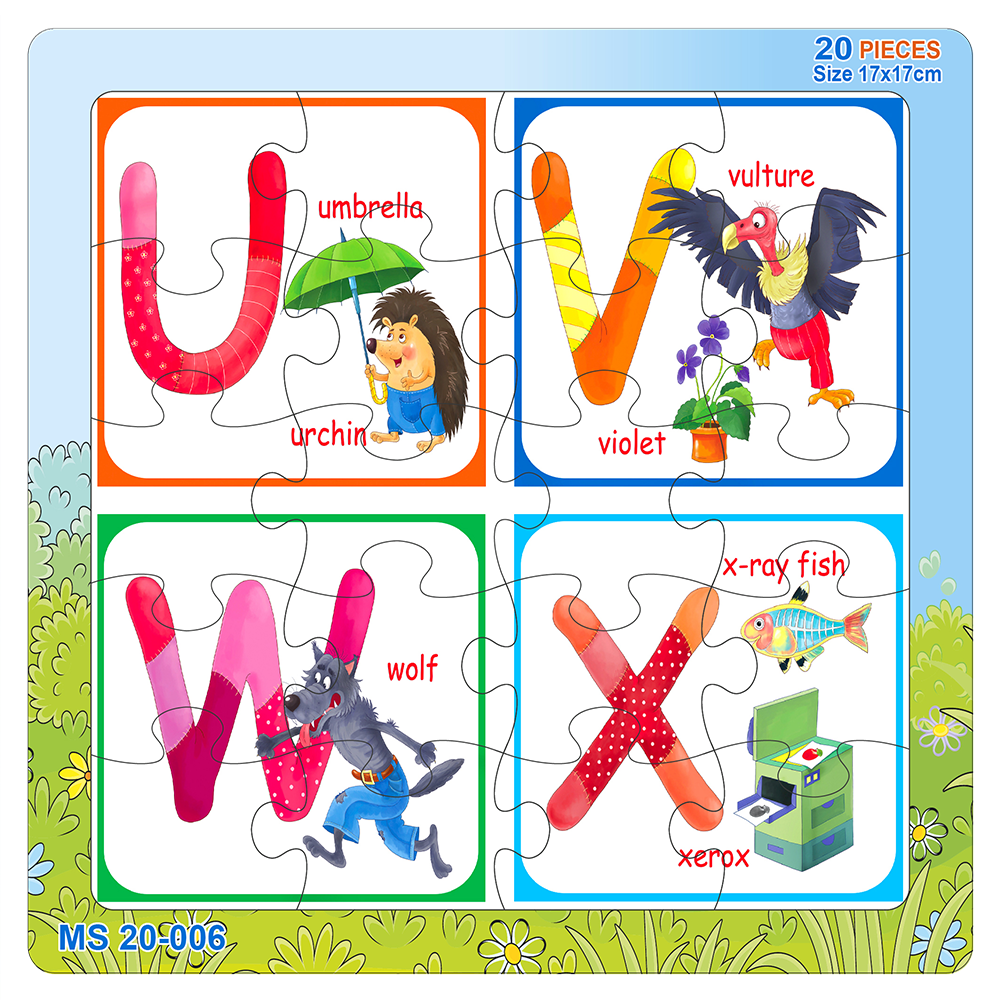  Xếp hình 20 mảnh: Bảng chữ cái ( đủ từ a-z ) 