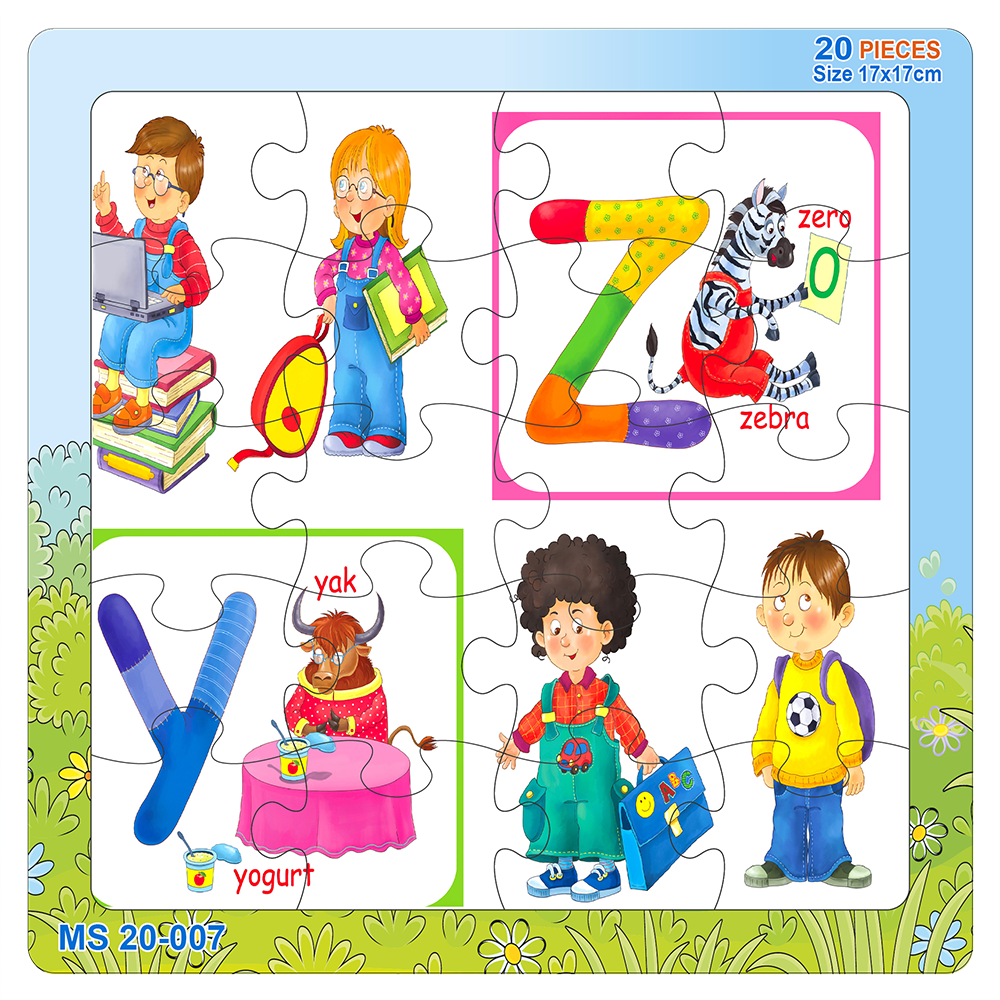  Xếp hình 20 mảnh: Bảng chữ cái ( đủ từ a-z ) 