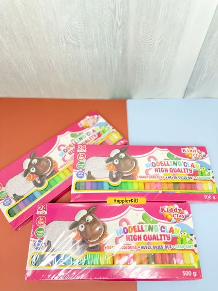  Đất nặn gốc dầu Nara Thái Lan 24 màu, 500g, an toàn cho bé, không bị khô 