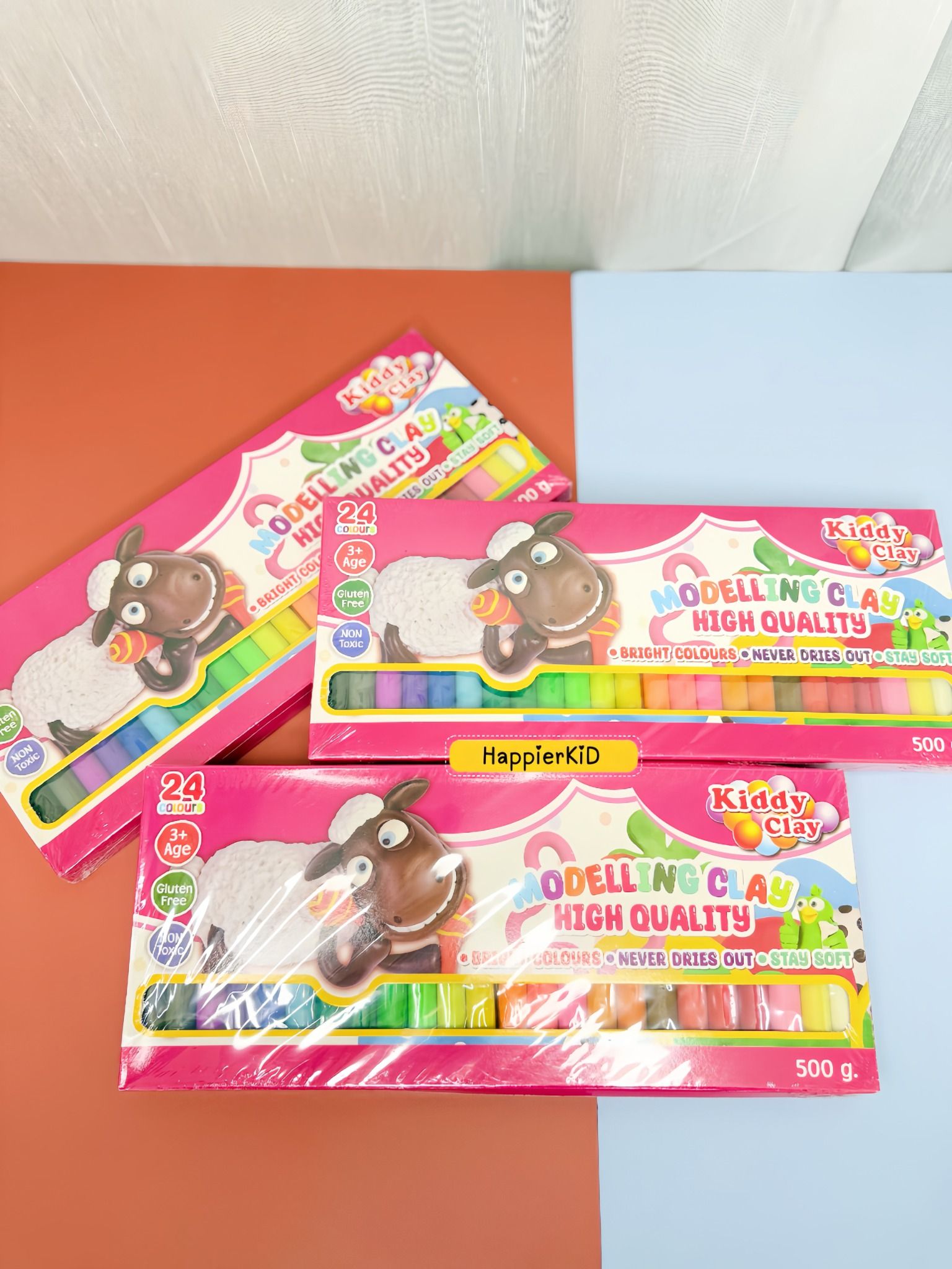  Đất nặn gốc dầu Nara Thái Lan 24 màu, 500g, an toàn cho bé, không bị khô 