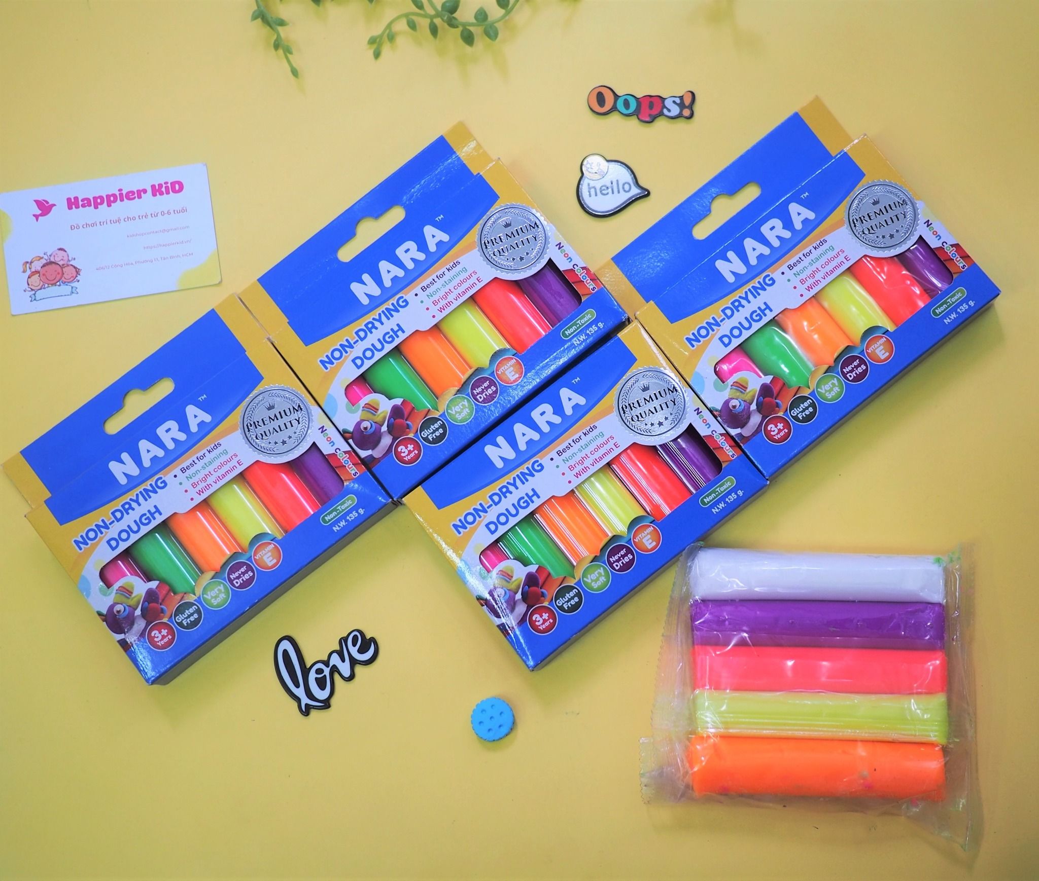  Hộp 6 màu đất nặn Nara Premium Thái Lan - không khô, không dính tay 