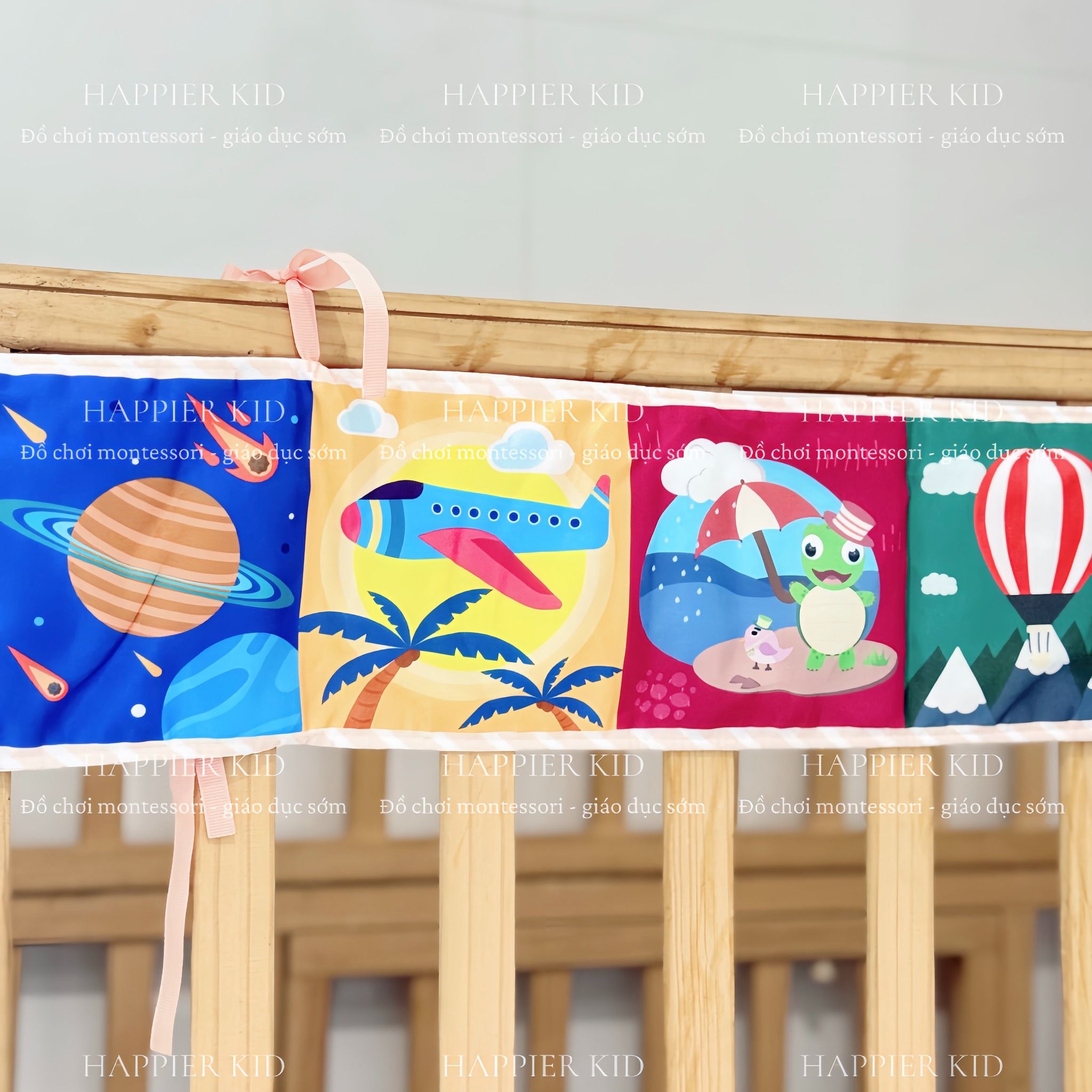  Quây cũi/nôi vải cho bé từ 0-18 tháng phát triển thị giác và trí não 